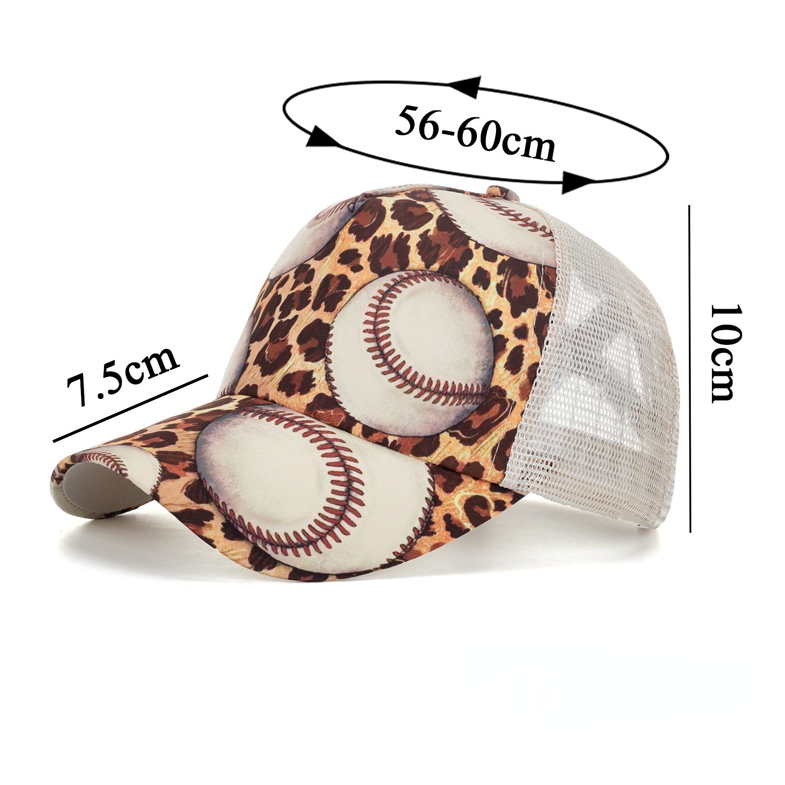 Wholesale Cotton Leopard Horizontal Bar Baseball Cap